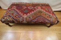 R4727 Antique Kilim Ottoman Stool Table