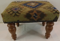 R7740 Antique Turkish Kilim Footstools