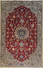 R8469 Persian Silk and Wool Nain Rugs