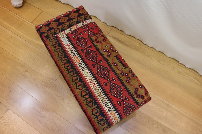 Handmade Vintage Kilim Bench Covered Stools 8133