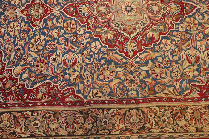 Vintage Indian Kashmir Embroidery Rug - 10679