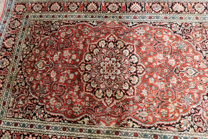Vintage Indian Kashmir Silk Rug - Rug Store - 6324
