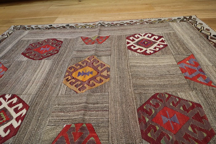 Vintage Turkish Kilim Patchwork Rug - 1583