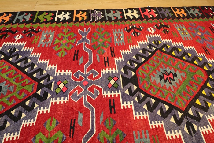 Vintage Turkish Ushak Kilim Rugs-8419