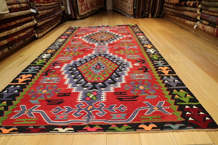 Vintage Turkish Ushak Kilim Rugs-8419