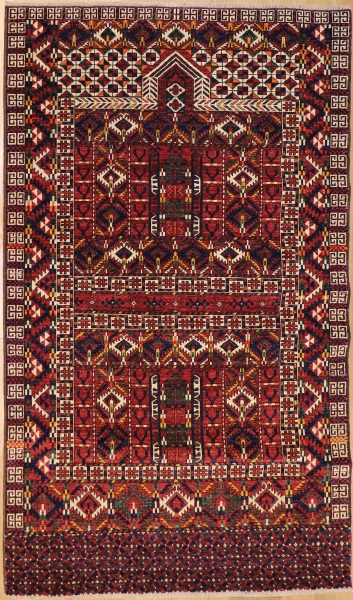 R6744 - Vintage Turkmen Ensi Rug