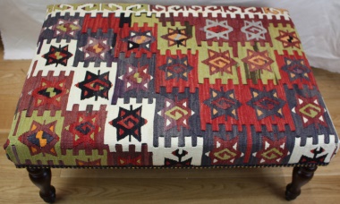 Anatolian Kilim Ottoman Stool Table R5952