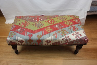 R7589 Antique  Kilim Bench Stool