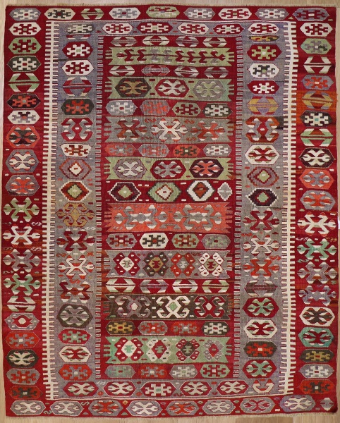 R7359 Antique Aydin Turkish Kilim Rug 