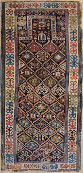R9390 Antique Caucasian Akstafa Prayer Rug