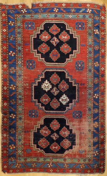 R4873 Antique Caucasian Kazak Rug