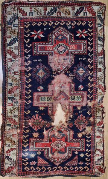 R1443 Antique Caucasian Shirvan Rug