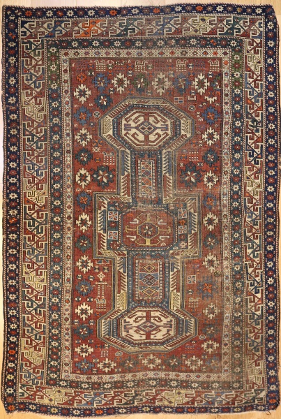 R3235 Antique Caucasian Shirvan Rug