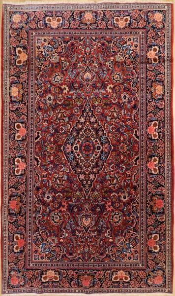 R8377 Antique Handmade Persian Kashan Carpet