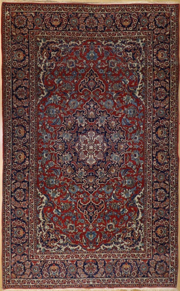 R7440 Antique Handmade Persian Kashan Rug