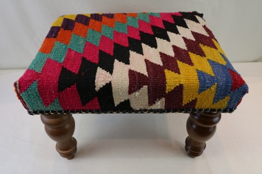 R5385 Antique Kilim Covered Footstools