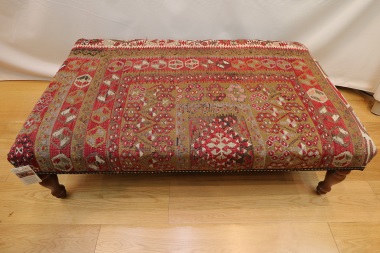 R4735 Antique Kilim Ottoman Stool Table