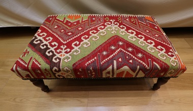 R8406 Antique Kilim Ottoman Stool Table