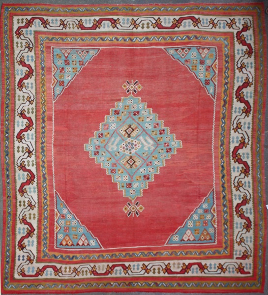 Beautiful Antique Turkish Large Ushak Kilim Rug R4946