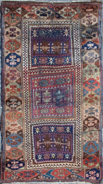 R3193 Antique Kurdish Rug