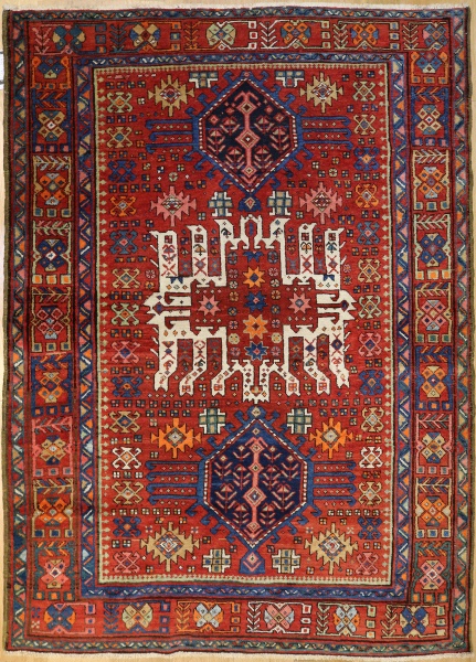 R7327 Antique Persian Heriz Rug