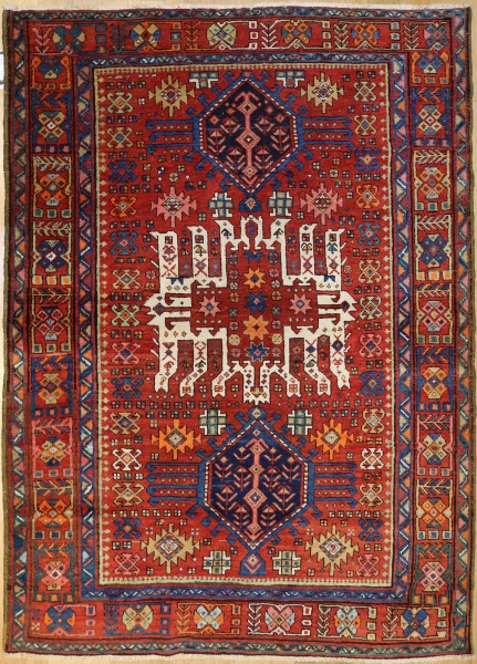 R7327 Antique Persian Heriz Rug