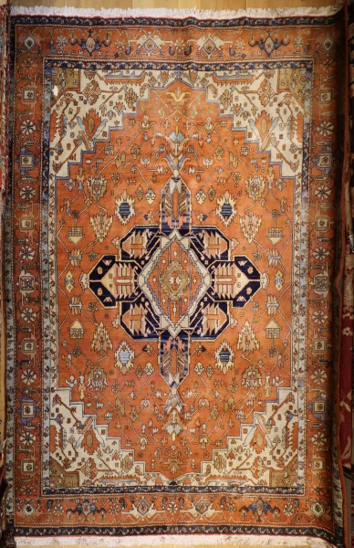R1127 Antique Persian Heriz Serapi Carpet