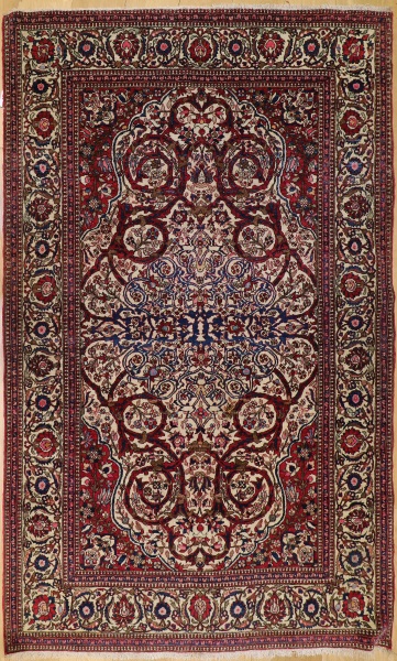 R7764 Antique Persian Isfahan Carpet
