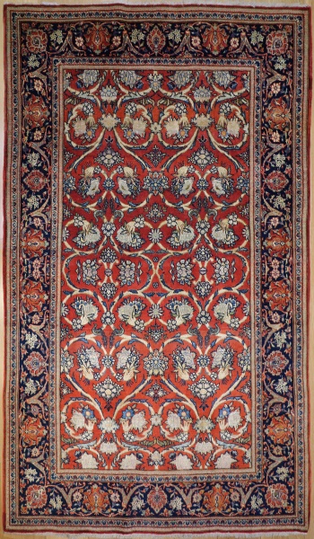 R5770 Antique Persian Silk and Wool Kashan Rug