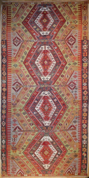 R5553 Antique Sivas Turkish Kilim Rug