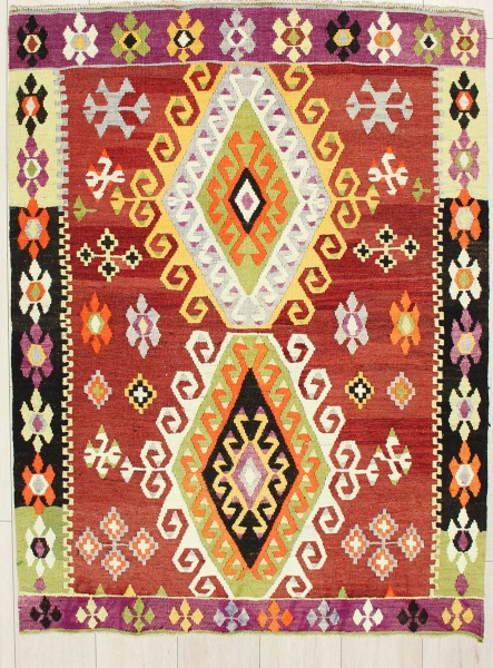 R7485 Antique Turkish Adana Kilim Rug