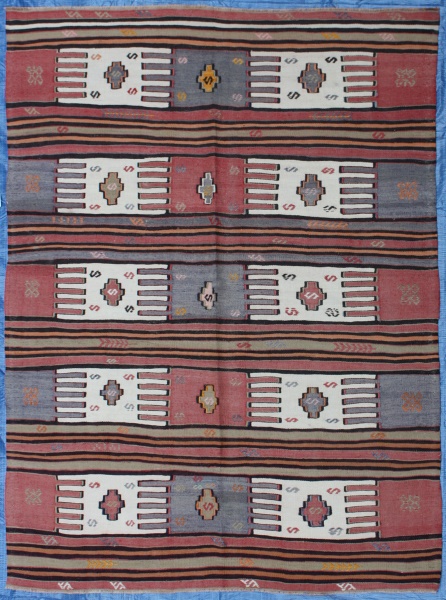 R7054 Antique Turkish Avonya Kilim Rug