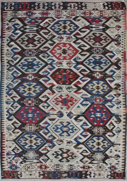 F1623 Antique Turkish Aydin Kilim Rug