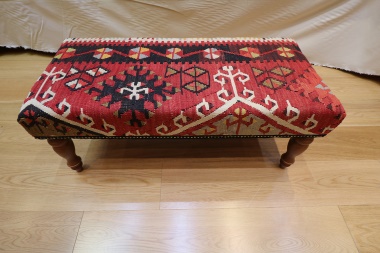 R4031 Antique Turkish Bench Kilim Stool