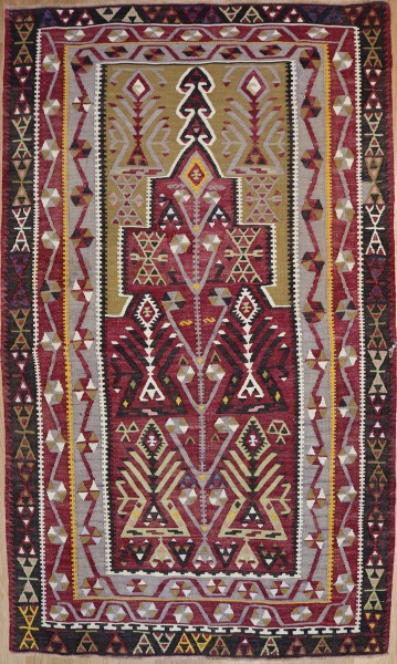 R7623 Antique Turkish Kayseri Kilim Rug