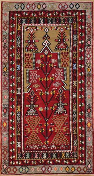 R7644 Antique Turkish Kayseri Kilim Rug