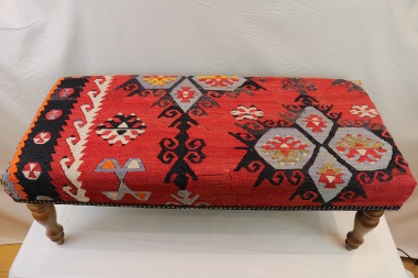 R4018 Antique Turkish Kilim Bench Stool