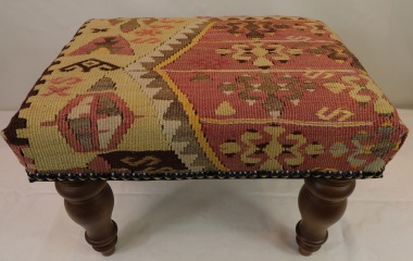 R4796 Antique Turkish Kilim Footstool