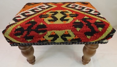 R7740 Antique Turkish Kilim Footstools
