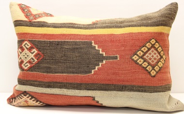 D398 Antique Turkish Kilim Pillow Cover