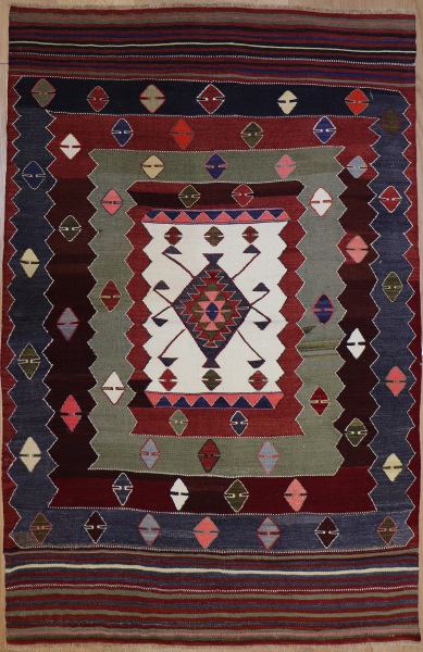 R8909 Antique Turkish Kilim Rug