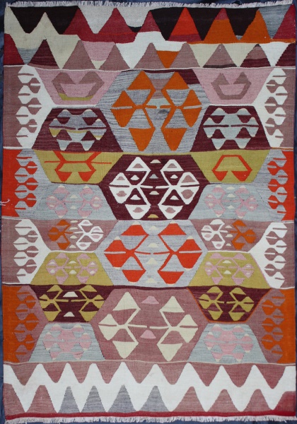 R4942 Antique Turkish Kilim Rugs and Carpets 
