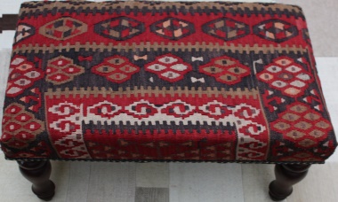 R7043 Antique Turkish Kilim Stool