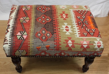 R7735 Antique Turkish Kilim Stool