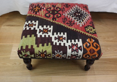 R4062 Antique Turkish Kilim Stool