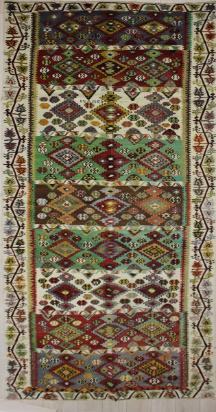 R7383 Antique Turkish Konya Kilim Rug