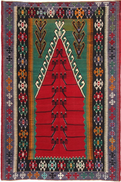 R7612 Antique Turkish Konya Obruk Kilim Rug