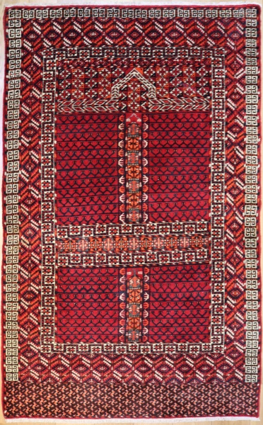 R7396 Antique Turkoman Ensi Rug