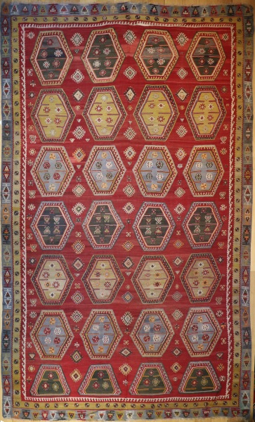 R7630 Antique Turkish Sarkisla Kilim Rug