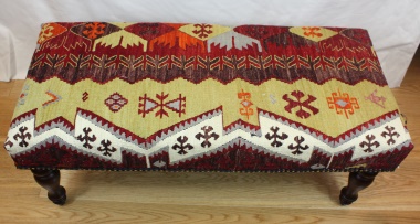 R7730 Beautiful Hand Woven Antique Anatolian Bench Kilim Stool